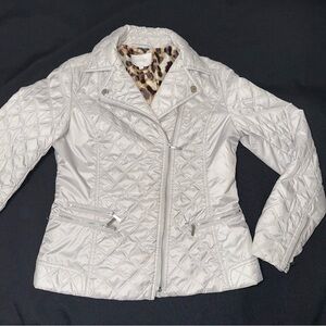 Laundry by Shelli Segal Stylish Women's Quilted Jacket - Silver‎